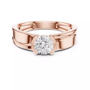 Half Bezel Set Solitaire Round Diamond Signet Ring 3DM STL Video