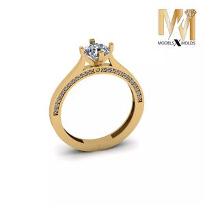 Elegant Solitaire Engagement Ring   3D Model 3DM   STL