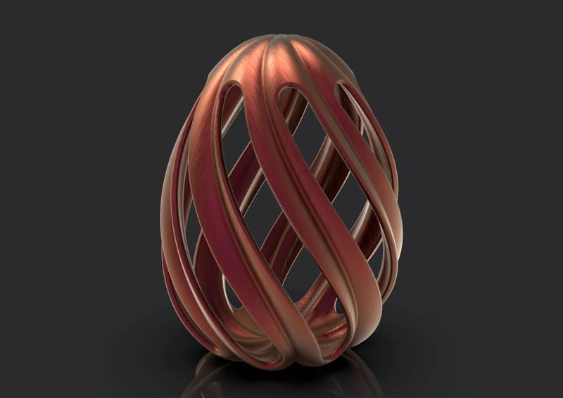 elipsecurve spiral ring made of copper