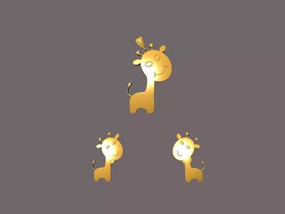 giraffe earrings and pendant set