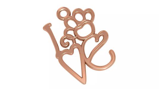 Love Wire Mesh Plain Gold Pendant