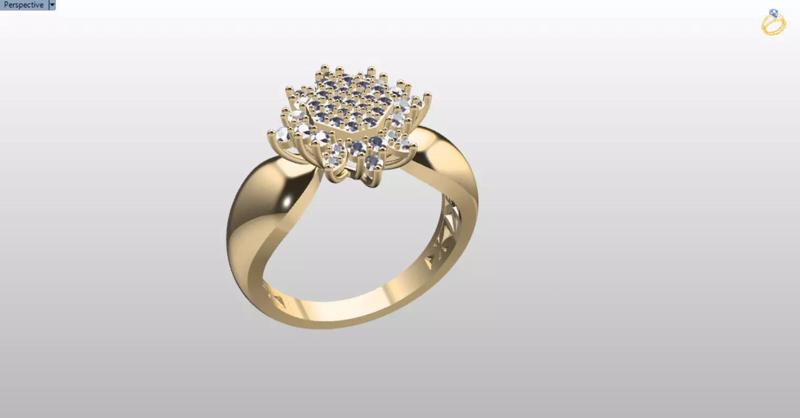 flower modern wedding solitaire