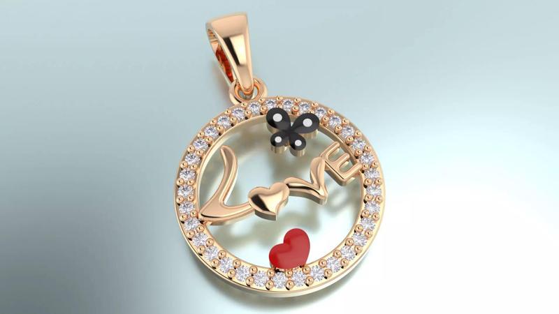 3dm and stl love pendant printable jewelry model