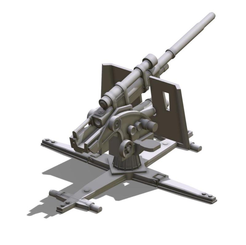 German Flak88 28mm WW2 (Battle Axe Turret)
