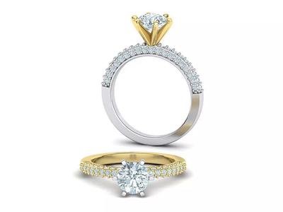 1ct Solitaire Engagement ring 3dmodel 3version of Centr Stone