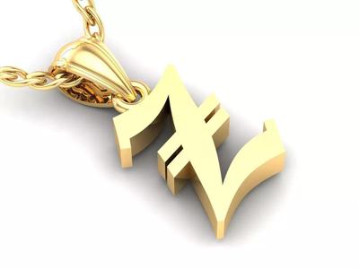 Z Letter Pendant Alphabet Version 6