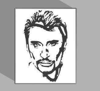 Led lamp portrait johnny hallyday