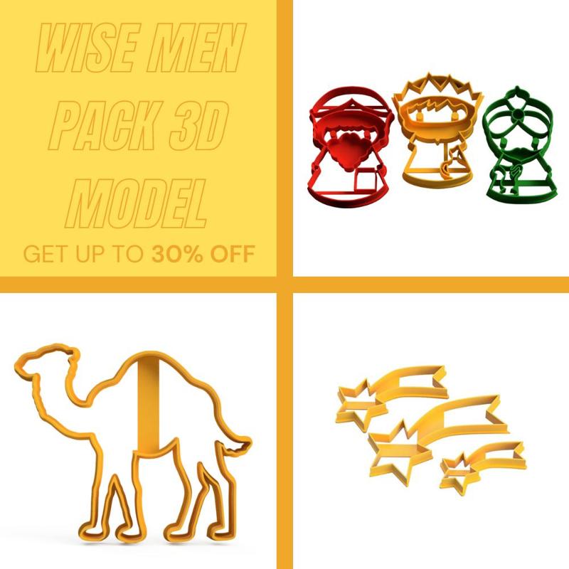 wise men cookie cutter pack x7 - 3d model stl format file