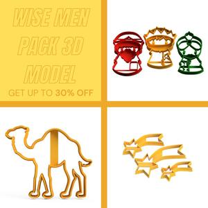 wise men cookie cutter pack x7 - 3d model stl format file