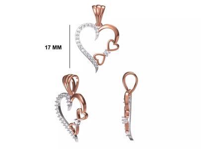 Women Unique Heart Pendant STL OBJ FBX JCD Details