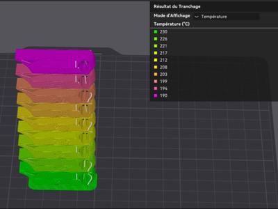 Temperature tower 190 to 230°