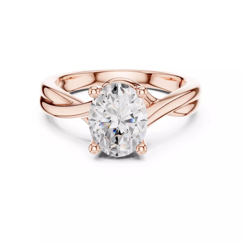 2CT Solitaire Oval Diamond Cross Over Wedding Ring 3DM STL Video