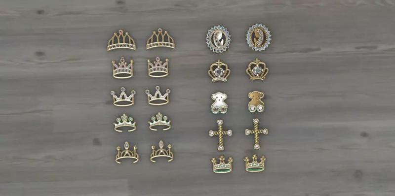 Aretes -Topitos para dama paquete de 10 -v-