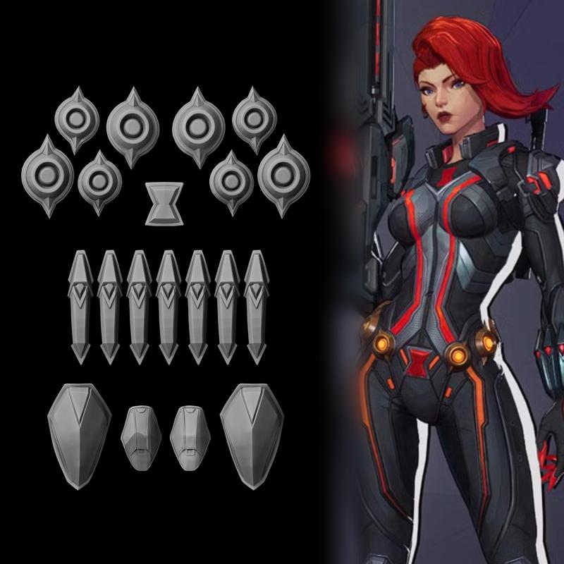 Black Widow - Waits,wrist, elbow and knee armors - Marvel Rivals Cosplay Prop