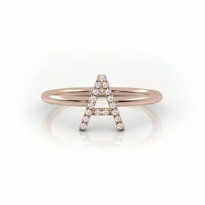 Initial A ring size 54 with professional renderings