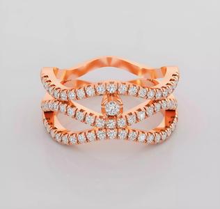 Wire Italian diamond ring 3dm stl render detail