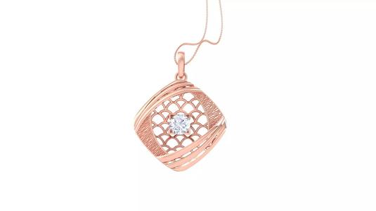 Ultra Vision Wire Mesh solitaire diamond pendant 3dm stl obj