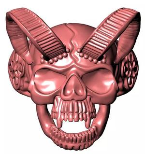 horns skull ring