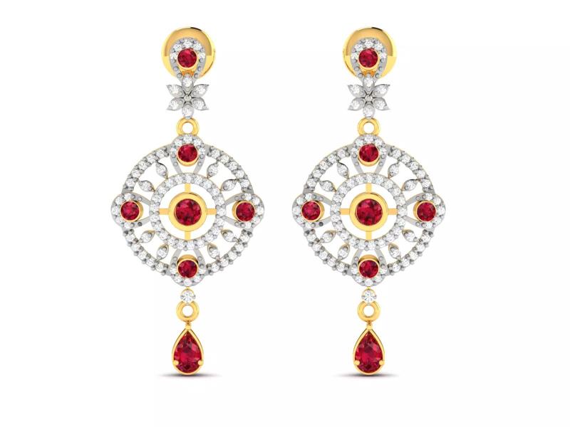 Women earrings 3dm render detail