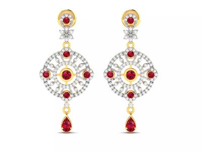 Women earrings 3dm render detail