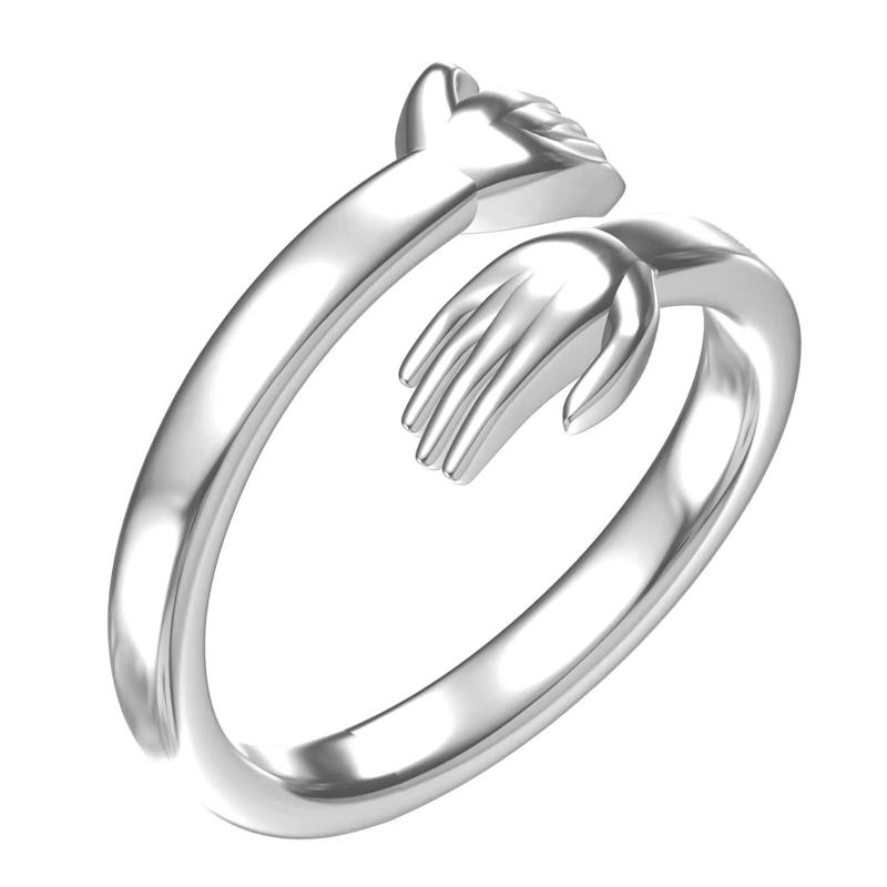Hugging Hand Engagement Ring