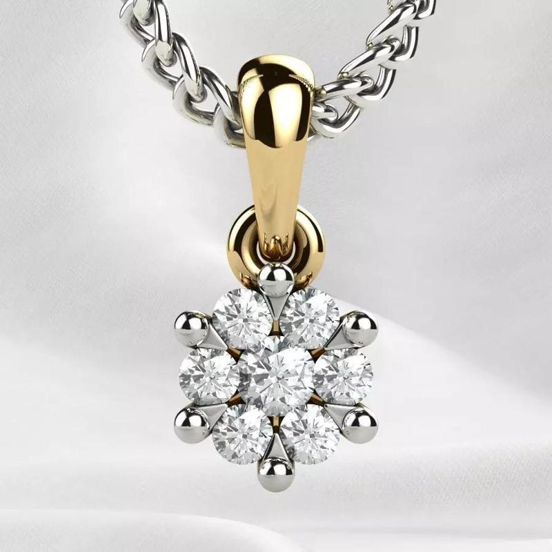 Illusion Setting Gold Pendant