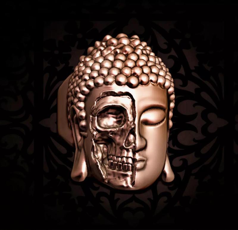 Buddha skull ring