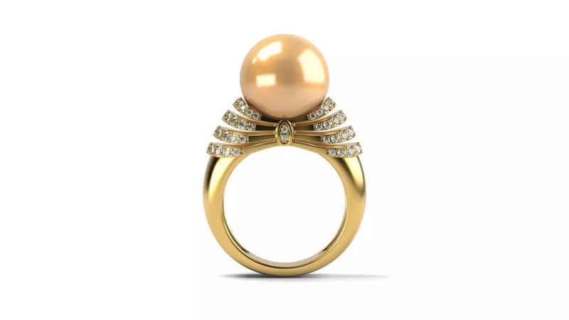 Big Yellow Pearl Ring