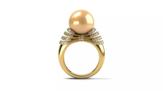 Big Yellow Pearl Ring