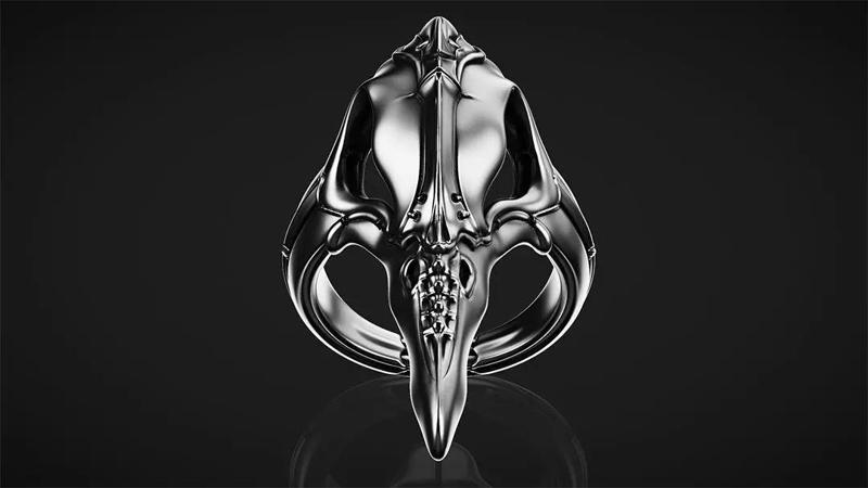 Biomechanical Skull Ring Plague Doctor