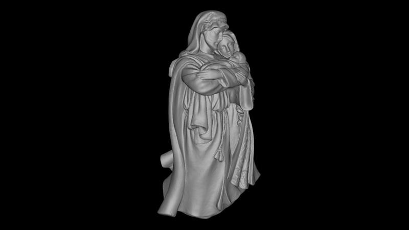 Tender Embrace of the Holy Family – 3D Printable Nativity Sculpture