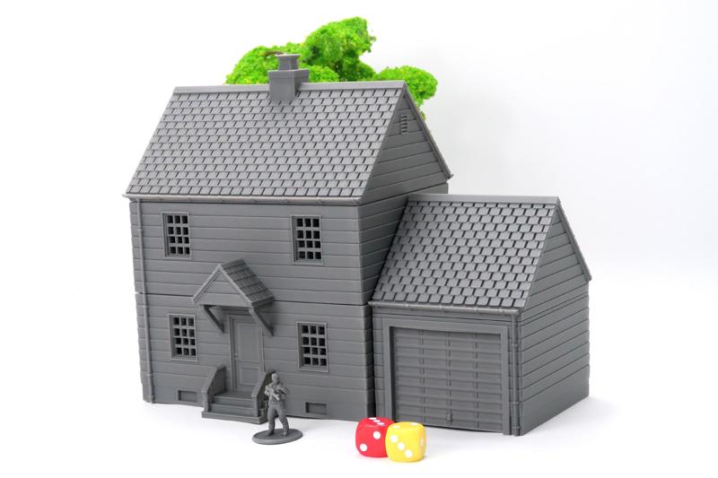 American Classic Suburban House with Garage DS2 - Wargaming Terrain