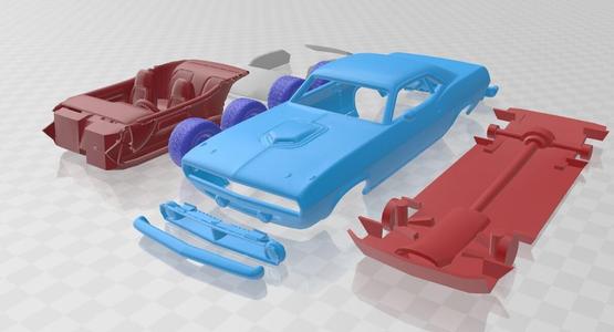 Plymouth Barracuda 1970 – STL Car Model with Separate Parts