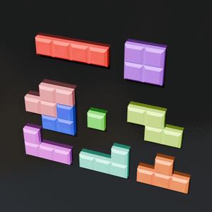Tetris Fridge Magnet Set – 9 Blocks | STL STEP FBX | Retro Puzzle Kitchen Decor | 3D Printable Game-Inspired Magnets (Digital Download)