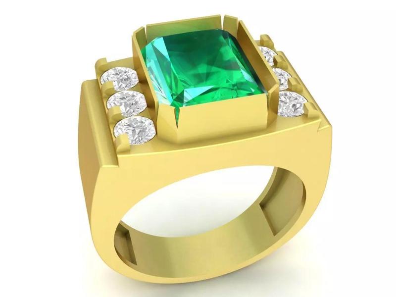 asia lucky emeral diamond men ring 3464