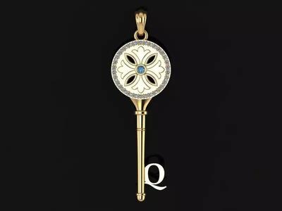 Key pendant letter Q