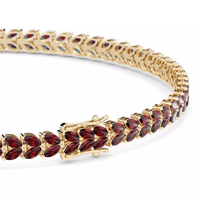 Tennis bracelet 2 stripes Marquise