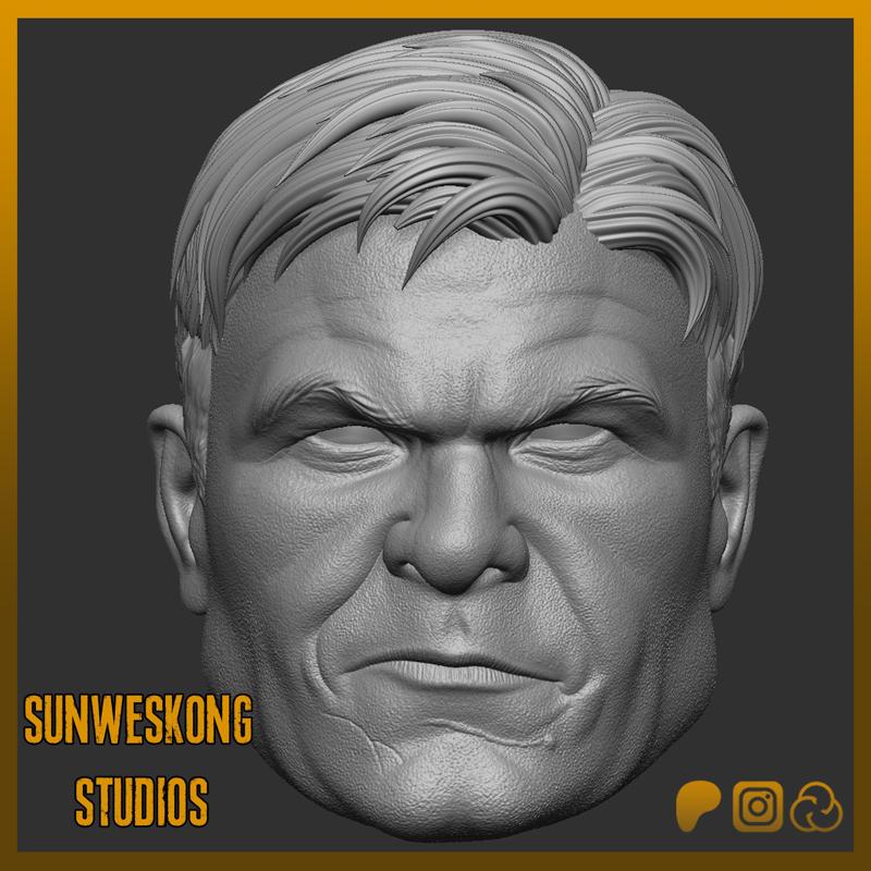 Harrison Ford Red Hulk MCU Neutral Headsculpt