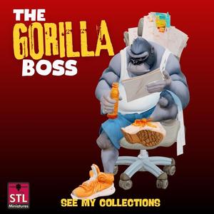 Office Boss Gorilla – STL File Chibi-Style Desk King