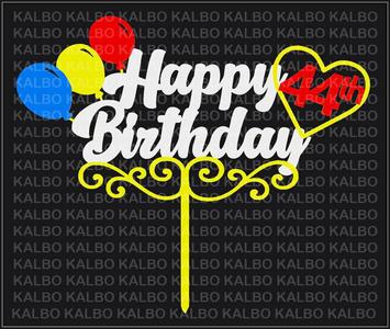 Happy 44th Birthday Cake Topper