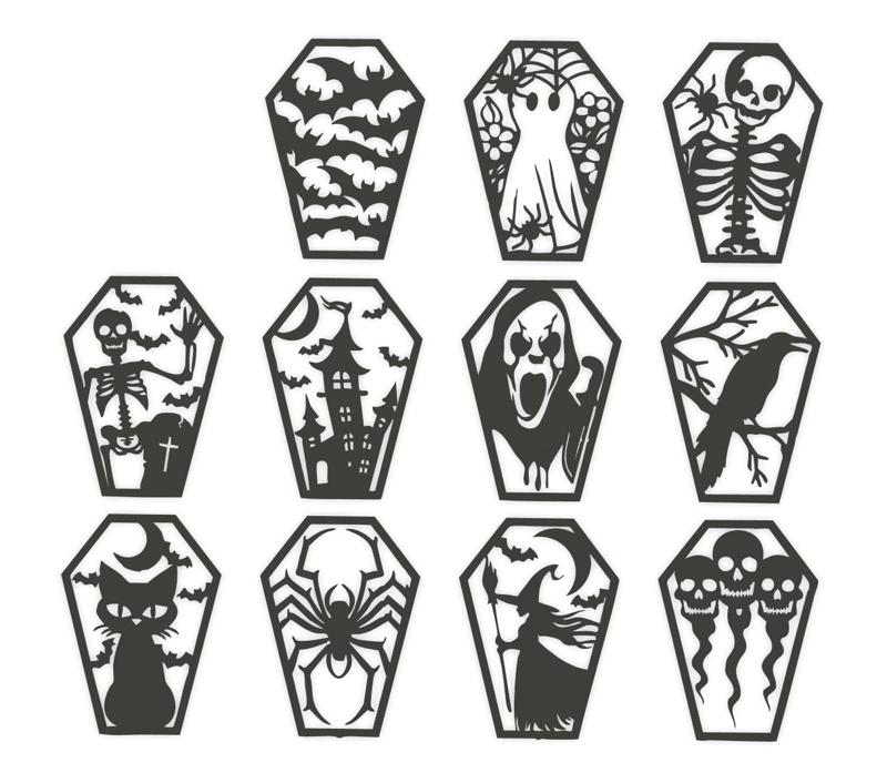 Halloween Wall Art - 11 Various coffins