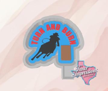 Turn and Burn Barrel Racing Freshie Mold