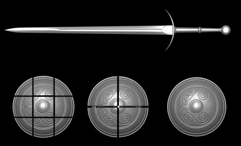 VARGRAM THE RAGING WOLF SWORD AND SHIELD life size cosplay pack - Elden Ring Fan Art