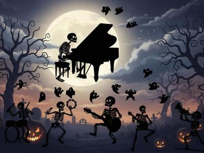 HALLOWEEN MUSICAL SKELETONS PACK