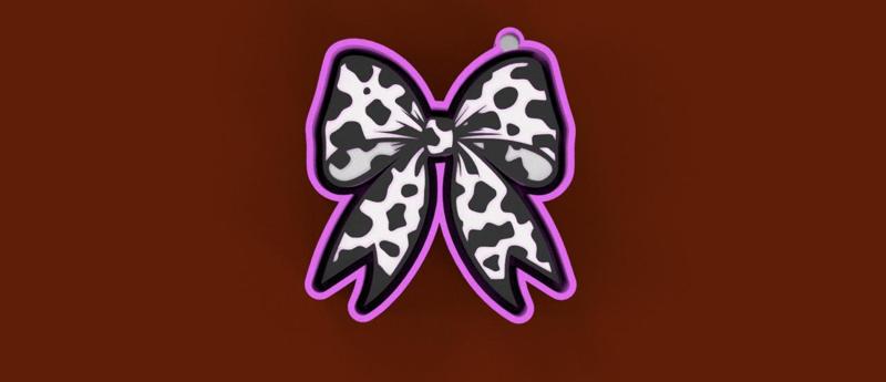 🎀 Cow-Print Bow Mold – Cute Meets Country!