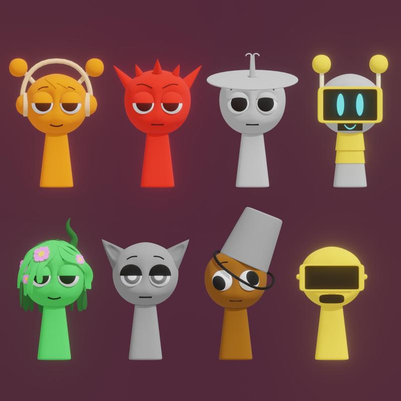 🎮 Sprunki Collection Level 1: 15 3D Models for Printing! 🎮 (Commercial License)