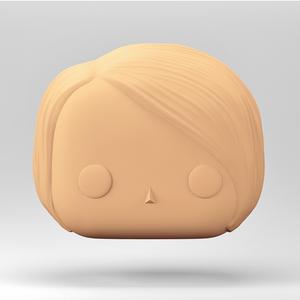 A female head in a POP style. Short hair. WH_7-8