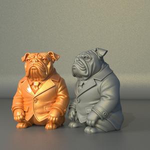 Stylish Bulldog Bust Sculpture – Dressed Dog Decor STL File