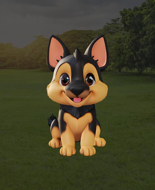 Chibi German Shepherd - Adorable Miniature of the Most Loyal Breed