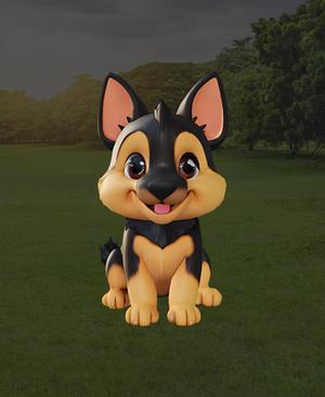 Chibi German Shepherd - Adorable Miniature of the Most Loyal Breed